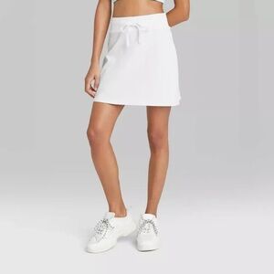 Women's Knit Tennis Mini A-Line Skirt - Wild Fable White Size XL Drawstring
